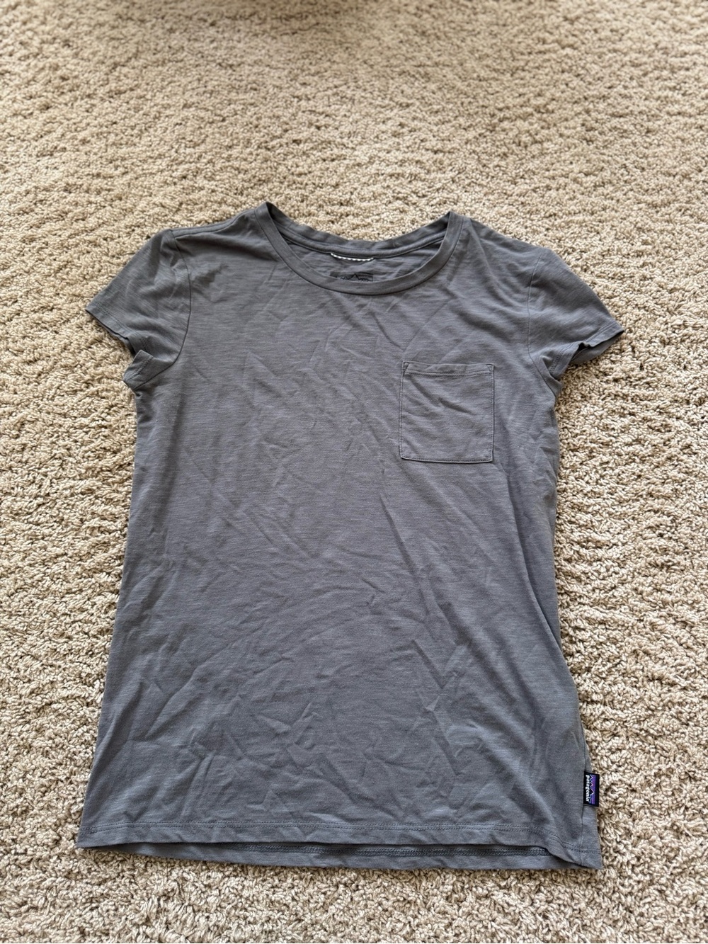 Patagonia Charcoal Short Sleeve Crew Pocket Tee
